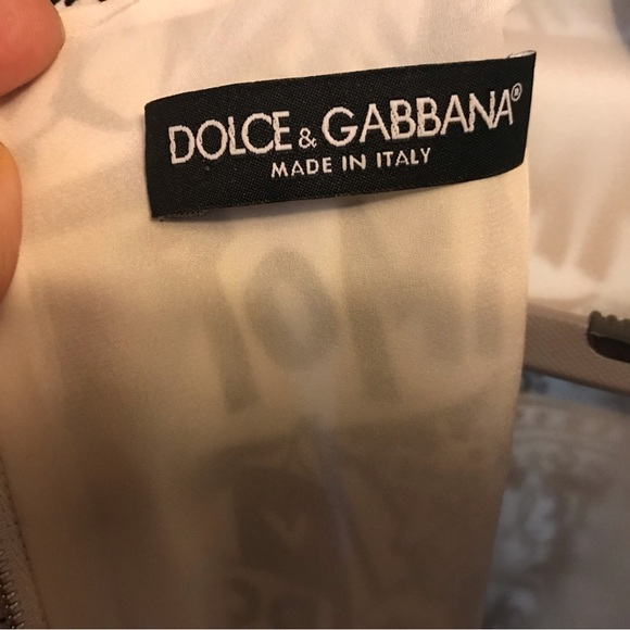 Dolce & Gabbana Monochrome Dress with Crocheted Details - Picture 2 of 6